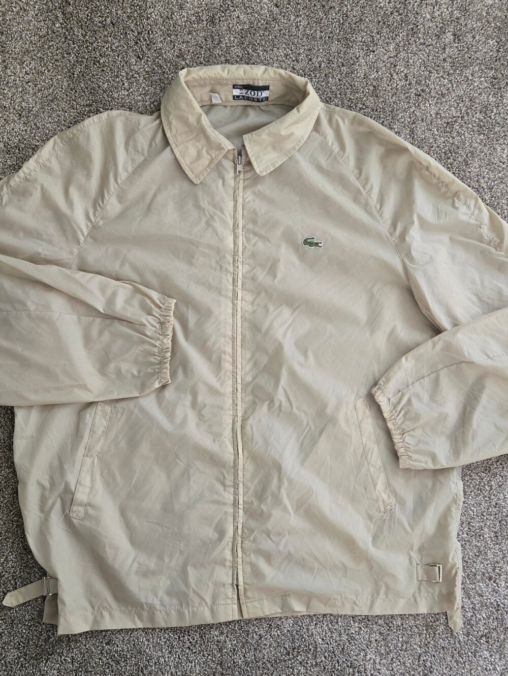 Lacoste Vintage Beige Lightweight Rain/Wind Jacket XL